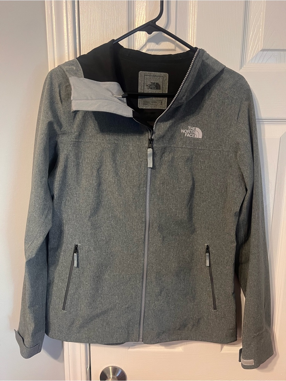 The North Face Men's Gray Hooded Raincoat Jacket